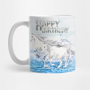 Angelic Horses Birthday Greeting Mug